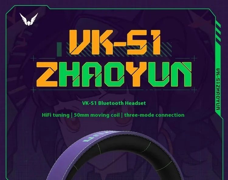 VALKYRIE VK S1 Fones de Ouvido Gamer Sem Fio 3 Modos Bluetooth HiFi Driver Dinâmico de 50mm Grande Baixa Latência Chip Esports Fones de Ouvido Personalizados