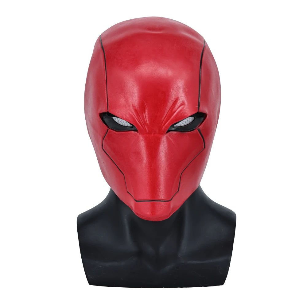Cosplay Masks Superhero Red Hood Helmet Latex for Adult Man Face Masks Halloween Party Masquerade Carnival Costume Prop