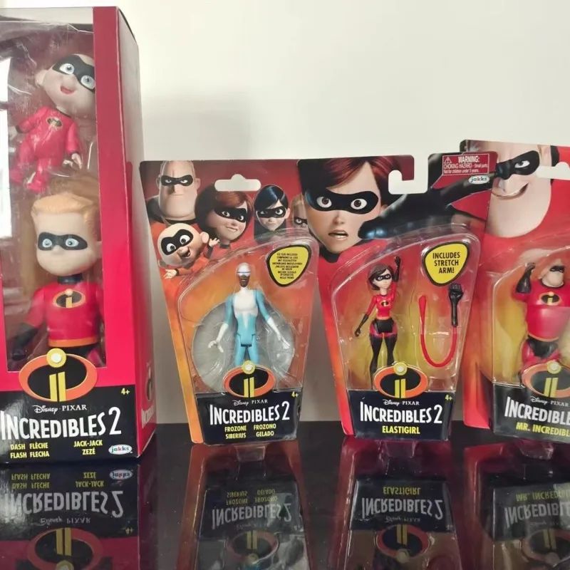 Desenho animado da Disney Os Incríveis Todos os membros da família Figura de Anime Pvc Modelo de Mesa Enfeites de Brinquedo Acompanha Crianças Presentes de Aniversário
