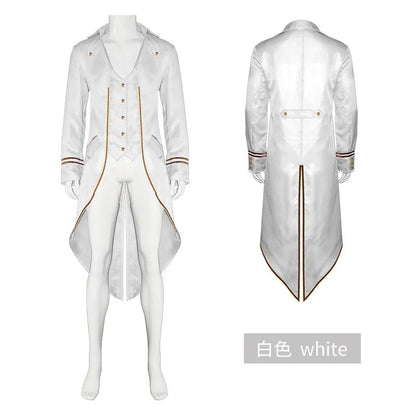 Medieval Retro Red Tailcoat Mens Jacket Coats Swallowtail Dust Cosplay Steam Punk Costume Palace Dress Europe Uniform