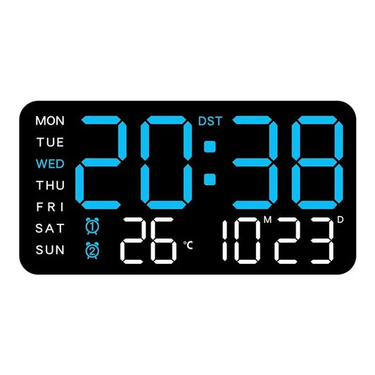 Extra Large Digital Wall Clock with LED Display with Date, Temperature, Timer for Living Room, Bedroom, Gift for Seniors