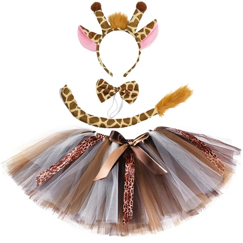 Tiger Giraffe Tutu Skirt for Cute Girls Halloween Christmas Costume for Toddler Animal Zoo Outfit Birthday Photoshoot Tutus