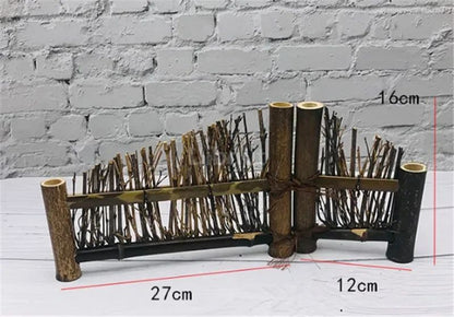Vintage bamboo sushi dish bamboo fence Japanese Korean fence plate Cuisine Sushi Boats Bamboo Creative Exquisite Sushi Tools