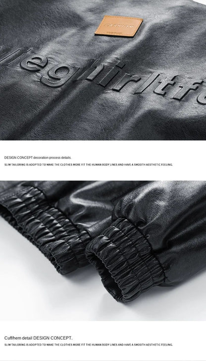 New Retro High Street Versatile Couple Motorcycle Fashionable Breathable Coat Winter Men Handsome Trendy Leather Jacket Comfort