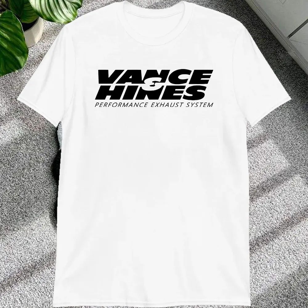 VANCE HINES Printed Fashion Man T-SHIRT Inspired Motorcycle Racing Exhaust Systems Male T Shirt Casual Loose Harajuku Soft Tee 1
