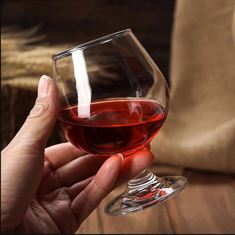 Conjunto 2 Peças 255ml Copo de Vinho Tinto Curto com Pé Conjunto Taças de Coquetel de Vinho Estrangeiro para Bar Copo de Conhaque Transparente Utensílios de Vinho