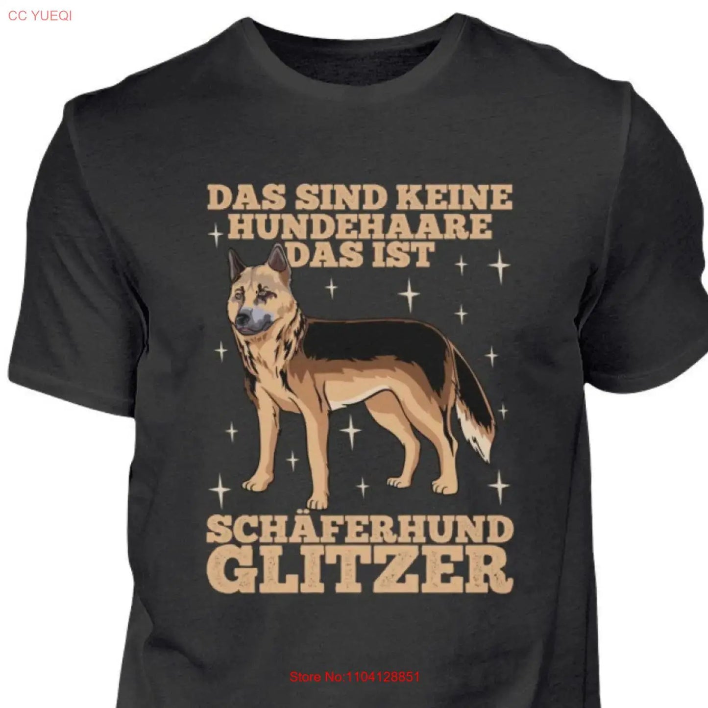 German Shepherd T Shirt Dog Owner Saying This is not hair Glitter Men's vintage Washed Unisex streetwear homme fashion Casual