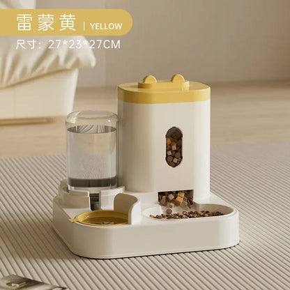 Comedouro Automático para Cães Gatos com Bebedouro Grande Capacidade Armazenamento de Ração Dispensador de Comida Acessórios para Filhotes e Pets