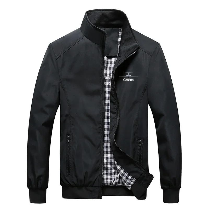 New Man Outdoor Military Spring Autumn Aviation Cessna Pilots Flight Lightweight Windbreakers Plaid Men Jackets Coats