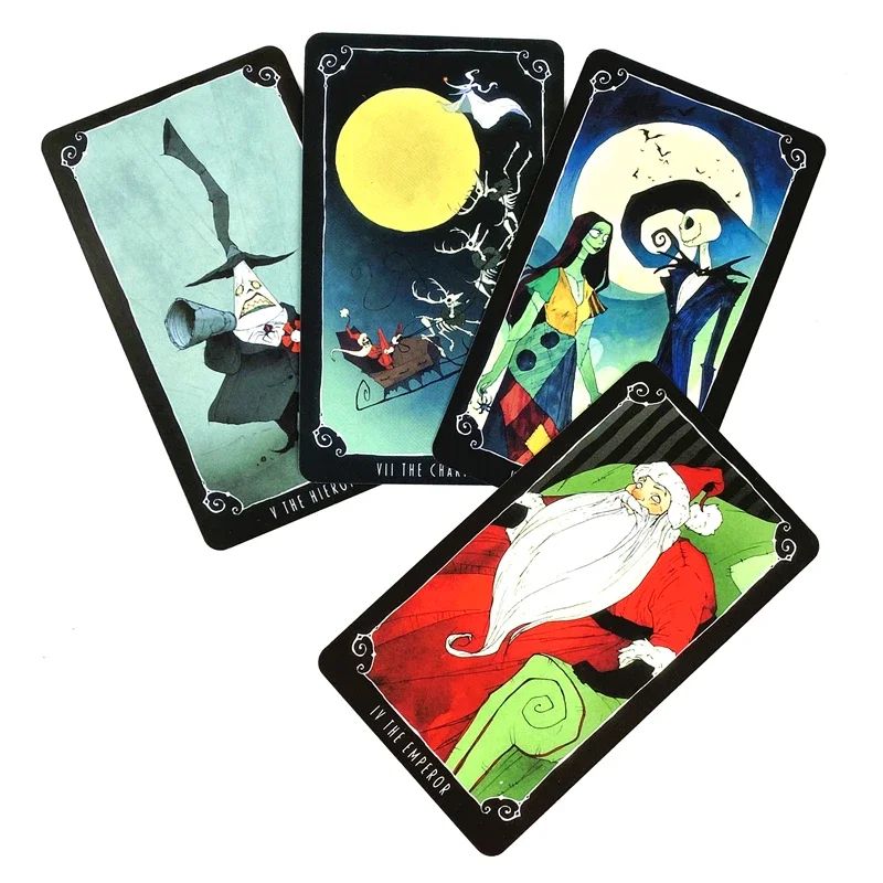 10.3x6cm Disney The Nightmare Before Christmas Baralho de Tarô e Guia em PDF Jogo de Tabuleiro Adivinhação Diga o Futuro Presente de Aniversário