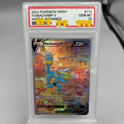 DIY PTCG Rating Card Collection Card 2021 SWSH FA/RAYQUAZA V MEWTWO ex Copy 10Points Rating Card Anime Game Gift