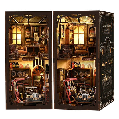 Retro DIY De Madeira Recantos de Livros Figuras Kits de Miniaturas Caixa Surpresa Oficina de Reparos de Artesanato Estante Decoração de Aparadores