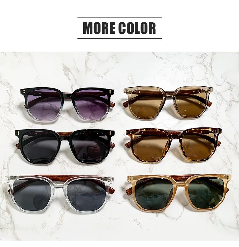 Retro Sunglasses For Men Fashion square Glasses Vintage Sun Glasses Women Luxury Wood Anti-Blu-Ray Lens Eyewear UV400