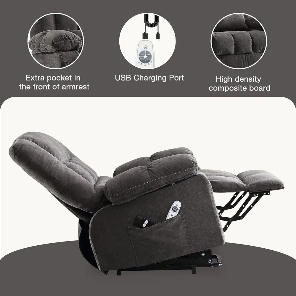 Power Lift Recliner Chair Recliners for Elderly with Heat and Massage Recliner Chair for Living Room with Infinite Position