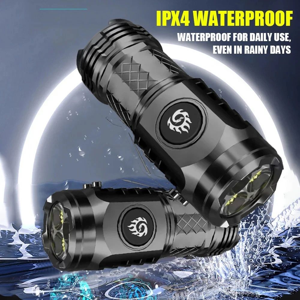 Powerful 3*SST20 LED Flashlight 18350 Super Bright Portable Torch Lamp Rechargeable Waterproof with CAP CLIP for Hiking Camping