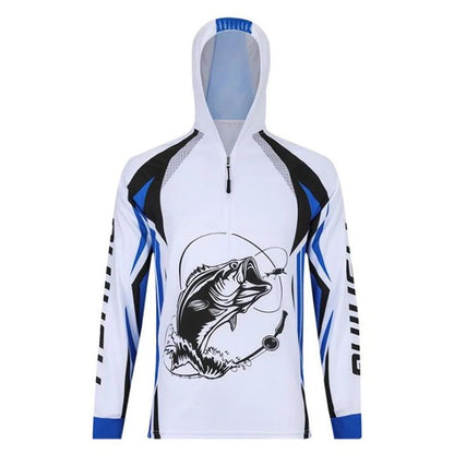 Camisa de Pesca Masculina de Manga Longa Profissional Respirável de Secagem Rápida com Capuz Anti-UV para 2026, Roupas Masculinas de Pesca para Uso Externo, Casaco de Pesca