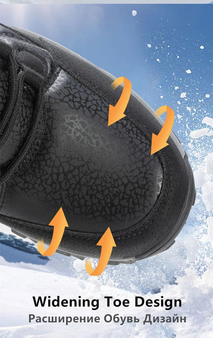 New Warm Plush Men's Snow Boots Lace Up High Top Men's Boots Waterproof Winter Ankle Boots Outdoor Anti-Slip Men Hiking Boots