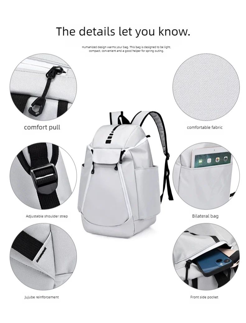 Mochila de basquete de grande capacidade com logotipo personalizado, bolsa de treinamento multifuncional para atividades ao ar livre com número impresso, bolsa esportiva de basquete e futebol
