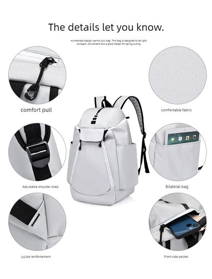 Mochila de basquete de grande capacidade com logotipo personalizado, bolsa de treinamento multifuncional para atividades ao ar livre com número impresso, bolsa esportiva de basquete e futebol