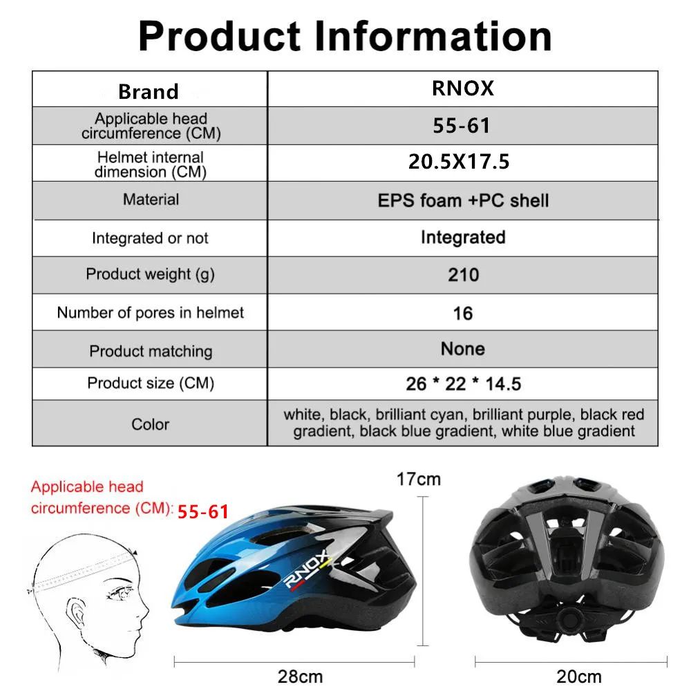 Capacete de Ciclismo RNOX Novo Ultraleve, Capacete de Segurança para Bicicleta, para Mulheres, Homens, Equipamento de Corrida, Bicicleta de Estrada, MTB, Capacetes de Bicicleta Adultos