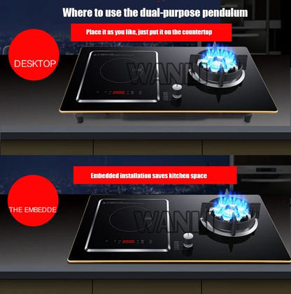 Desktop 220v Household Built-in Electric Dual-purpose Gas Stove Induction Cooker Natural Gas/Liquefied Petroleum Gas Single-burn