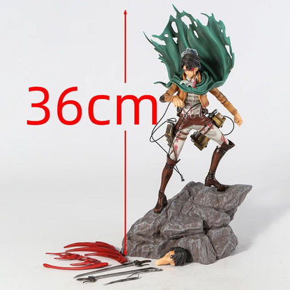 Mikasa Levi Ackerman Battle Damage Ver PVC Anime Figure Colecionável Estátua Boneca Modelo Presente Brinquedo Decoração