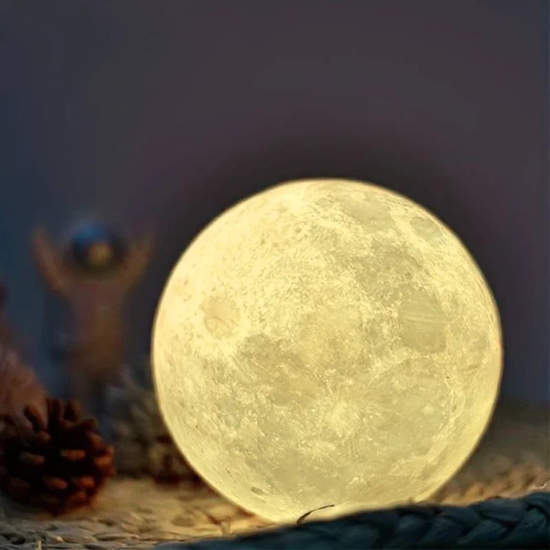 Newest 1/2/4PCS Moon Lamp LED Night Light Battery Powered with Stand Starry Lamp Bedroom Decor Night Lights Kids Gift Moon Lamp