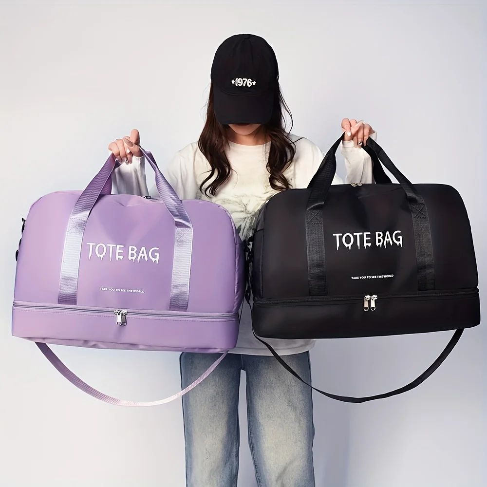 Multifunctional Large-Capacity Travel Duffle Bag with Adjustable Shoulder Strap, Durable Nylon Casual Gym Bag for Sports