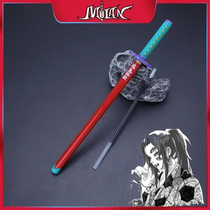 Caneta espadada de ponta de feltro de 7,5 polegadas Demon Slayer Nichirin, modelo de liga de espada, caneta katana Tanjirou, arma de anime Kimetsu No Yaiba, brinquedo Rengoku