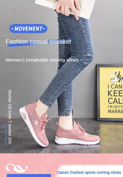 Women Casual Shoes Fashion Breathable Walking Mesh Flat Shoes Sneakers Women 2024 Gym Vulcanized Shoes Purple Female Footwear