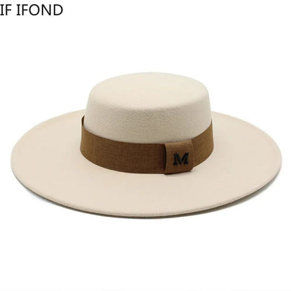 Fedora Hat Men Momen Solid 10CM Wide Brim Derby Top Hats Fashion Black Vintage Trilby Felt Hat