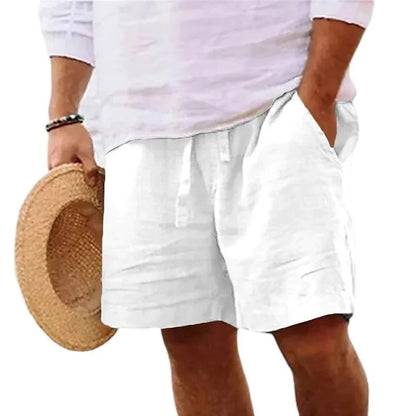 Summer New Men's Breathable Whiter Shorts Hawaii Beach Pants Male Solid Color Trousers Loose Versatile Streetwear 3XL For Men