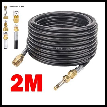 Mangueira de alta pressão para lavadora de tubos, cabo de limpeza de água, dreno de esgoto, kit de tubo injetor de esgoto, conector de rosca macho M22 para Kranzle