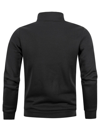Autumn Men's Zipper Pullover Turtlenecks Warm Sweaters Solid Color Long Sleeved Fashion Male Casual Daily Sweatshirt Top