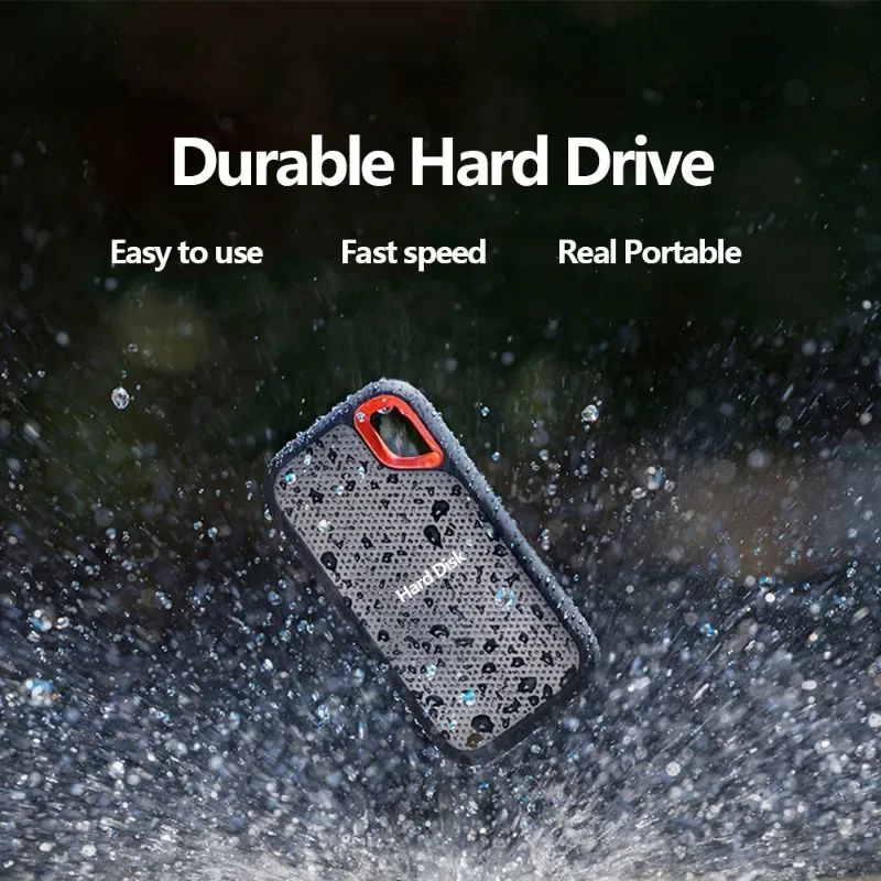 Portable SSD External Hard Drive 4TB USB3.2 Type-C External Storage Compatible with Laptop/PC/Mac Shockproof Plug&Play Hard Disk