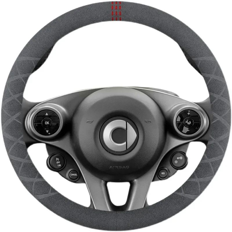 Capas para Volante de Carro Couro Bovino Camurça Capa de Volante Universal 37-38cm Respirável Acessórios para Carro