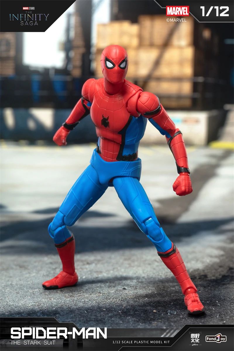 Blokees Original Homem-Aranha Venom Versão HQ 15.5CM 1/12 STARK SUIT Clássico Figura de Ação Montada Coleção Brinquedo Presente