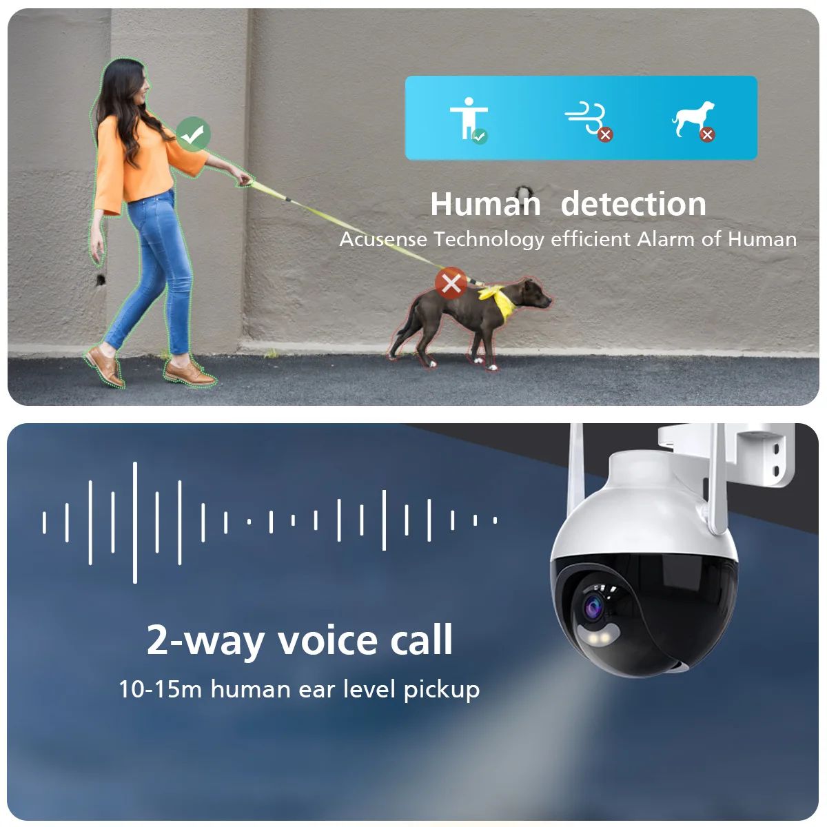 4K 8MP WiFi PTZ IP Camera Human Body Detection Indoor Outdoor Waterproof Color Night Vision Home Security Surveillance System