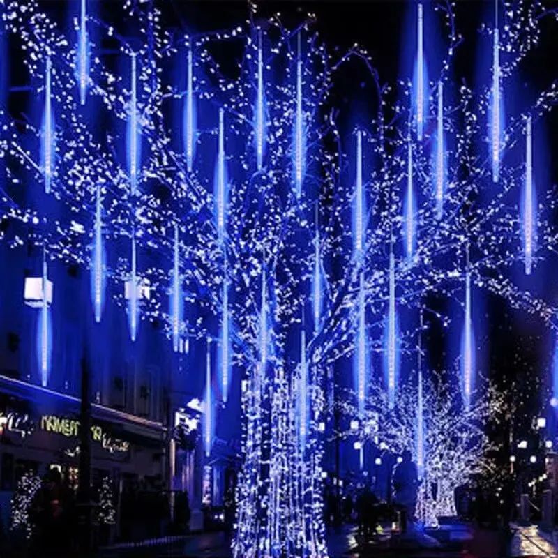 30/50CM LED Meteor Shower Rain Lights Waterproof Falling Raindrop Fairy String Light for Christmas Holiday Party Patio Decor