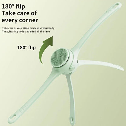 Escova de banho elétrica USB de silicone com cabo longo, escova de limpeza corporal giratória elétrica para o corpo com 4 cabeças de escova, sucesso de vendas