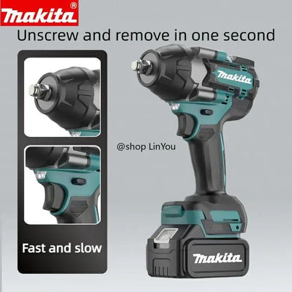 Parafusadeira de impacto Makita 18V com carregamento, chave elétrica de lítio sem escovas, alto torque DTW700 DTW700RGD