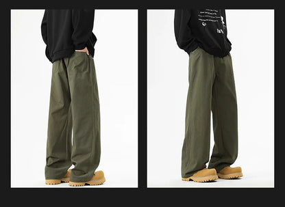Calça Jeans 100% Algodão Masculina Baggy Reta Confortável Macia Casual Fashion Coreana Branca Marrom Jeans Calça Masculina Roupa Masculina
