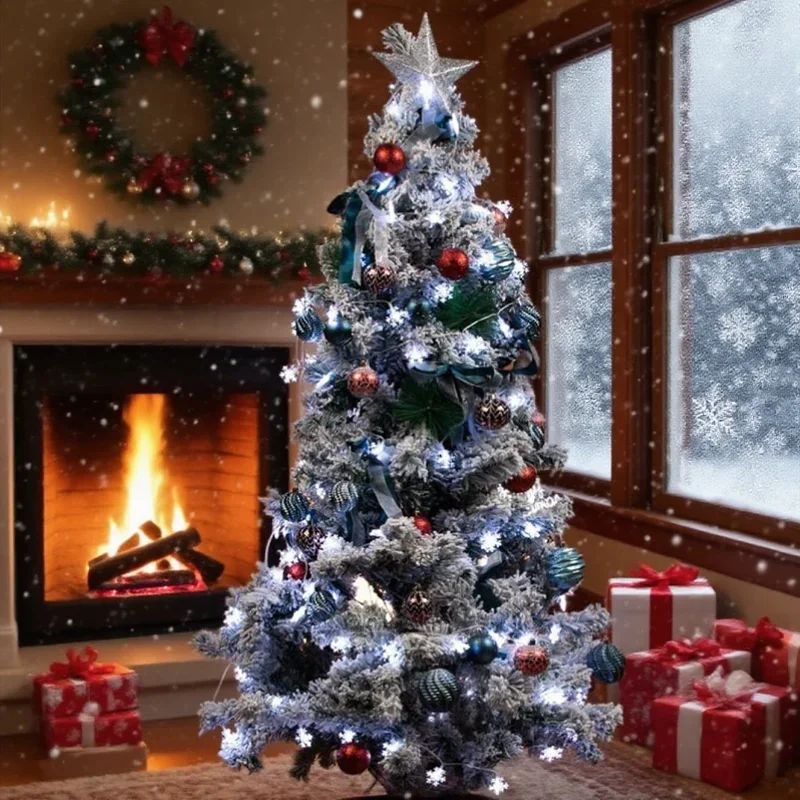 1pc LED Christmas Snowflake String Light Indoor Hanging Decorative Light Fairy Atmosphere Lamp for Wedding Party Battery Box/USB
