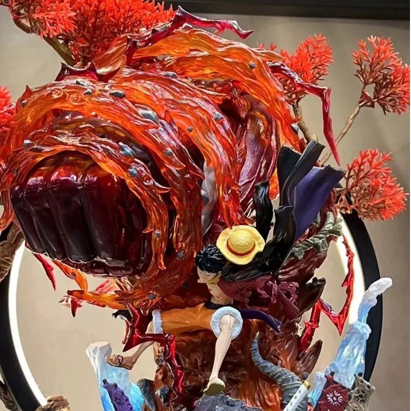One Piece Gk Boneco Anime Luffy Com Led Brinquedos Gear 3 Estatueta Red Roc Pvc Estátua Modelo Colecionável Decoração Presente de Aniversário