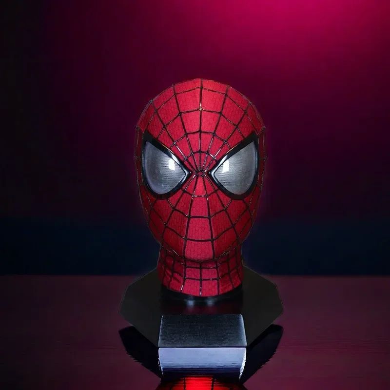 Homem-Aranha Cosplay Máscara Eletrônica de Olhos Móveis Homem-Aranha 1:1 Brinquedos com Controle Remoto para Adultos e Crianças de Presente