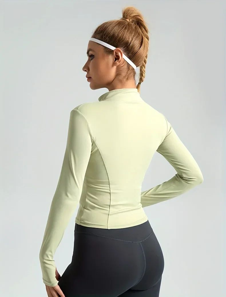 S-3XL New Style Workout Jacket Women Seamless Sports Outerwear Yoga Running Coat Stretchy Zip Up Gym Wear Slim Fit Breathable