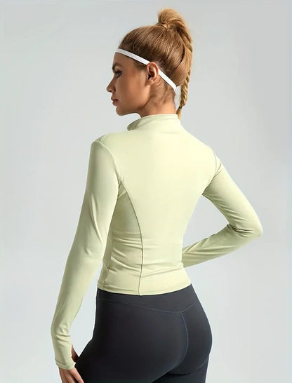 S-3XL New Style Workout Jacket Women Seamless Sports Outerwear Yoga Running Coat Stretchy Zip Up Gym Wear Slim Fit Breathable