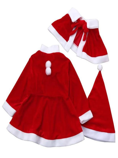 Christmas Santa Claus Cosplay Costume Boys Long Sleeve Clothes Baby Girls Dress Cute Show Christmas Hats and Christmas Supplies