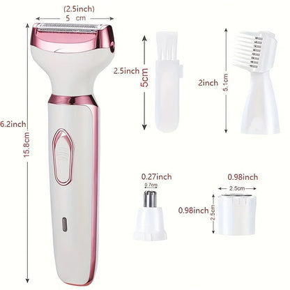4-in-1 ladies 'multifunctional electric hair remover set Ladies bikini trimmer USB charging eyebrows nose hair face leg portable