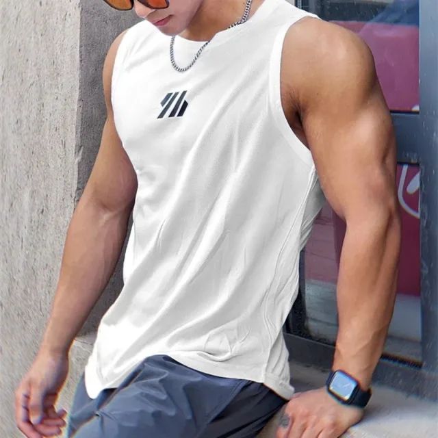 2025 newest Summer Gym Vest High Quality mesh Shirt Sleeveless T-shirts Men Tank Tops Fitness Sports Vest men casual Clothing